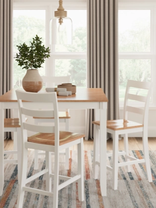 Gesthaven Counter Dining Set - Natural/White/5 - Piece - Gallery Image 3